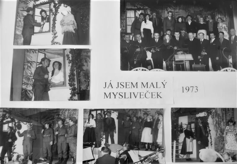 Velik interes publike za operete inspirirao je i druge, pa su tako tri operete uvježbali i u Ljudevit Selu (Lipovcu). Na fotografiji je foto-pano koji se prisjeća operete <em>Já jsem malý mysliveček / Ja sam mali lovac</em>, izvedene 1973. godine. (Češka beseda Lipovac)