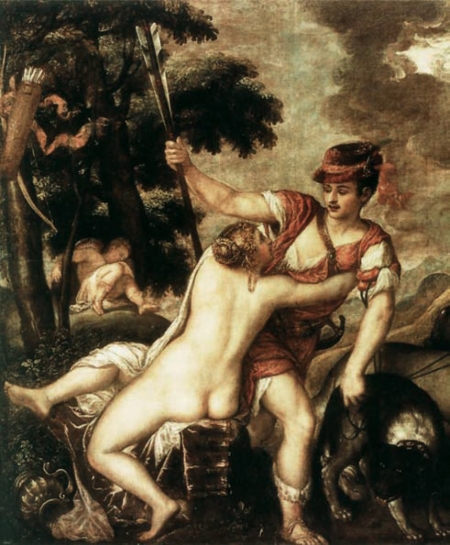 Tizian, <em>Venera i Adon</em>, oko 1550, Rim, Galleria Nazionale d’Arte Antica